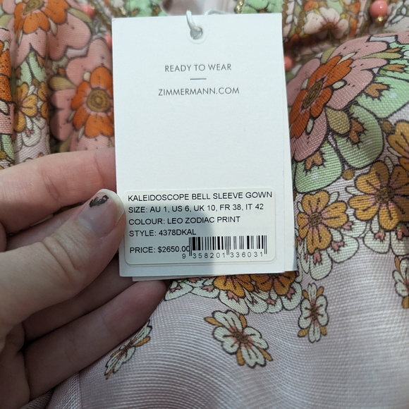 Zimmermann Kaleidoscope Bell Sleeve Gown - Picture 11 of 15